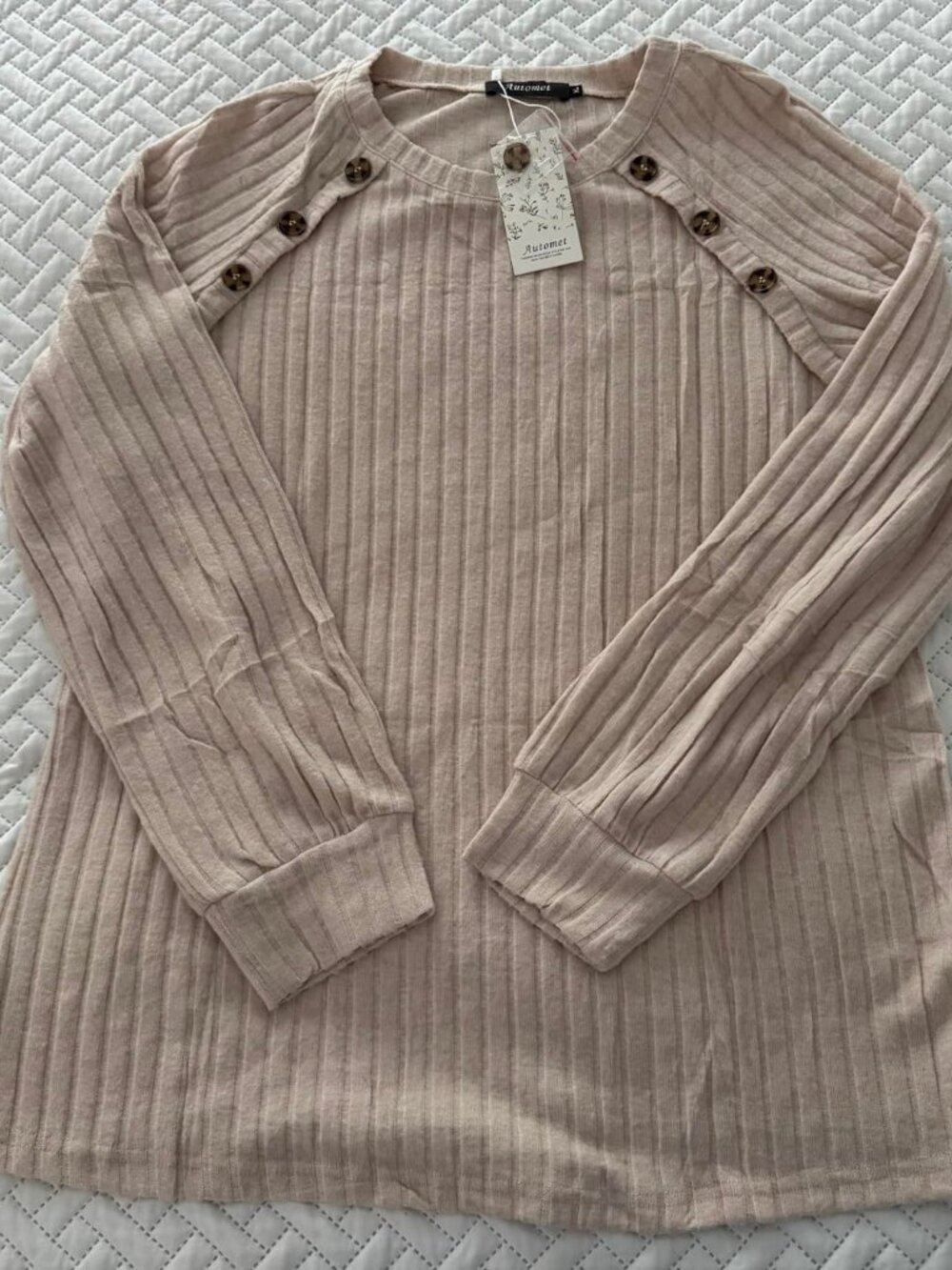 Lightweight Fall Sweater with Button Accents